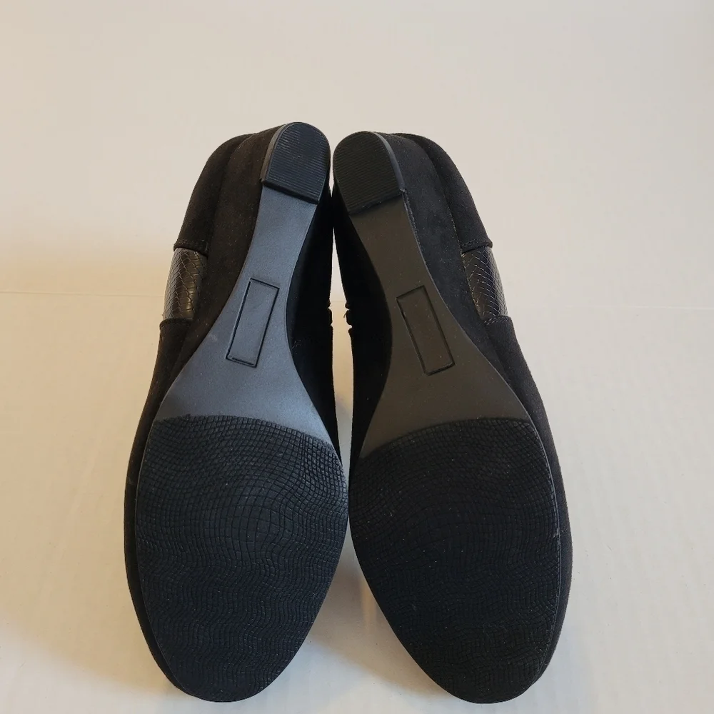 Croft & Barrow Ocelot Black Ankle Boots Booties Sz 6.5